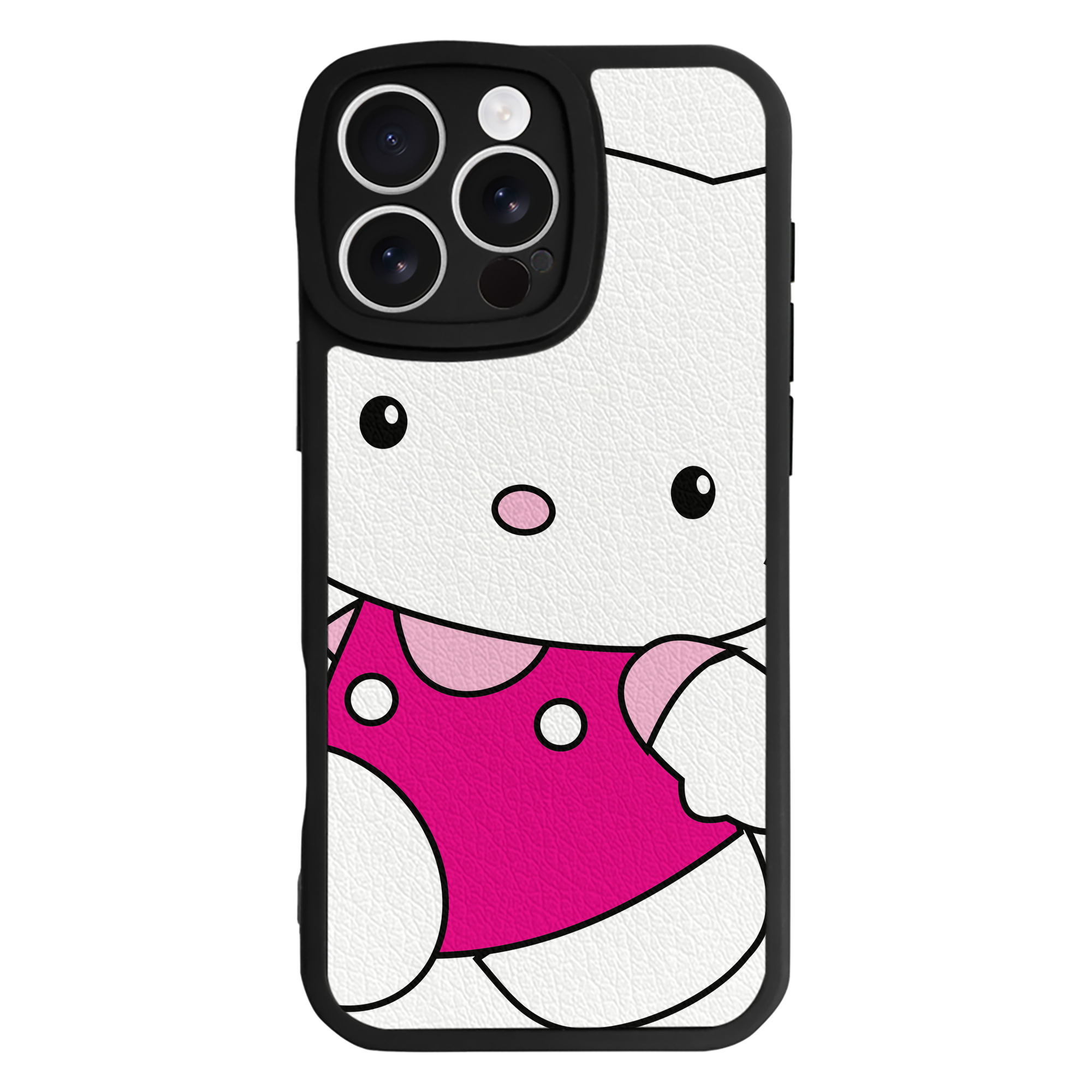 （画像用） Hello Kitty ハローキティ 【iPhone 16シリーズ対応】シリコンスマホケース（レザー調） 材質：シリコン